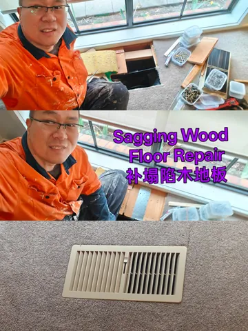 Opened floor section with timber bearers and screws before the vent is refitted